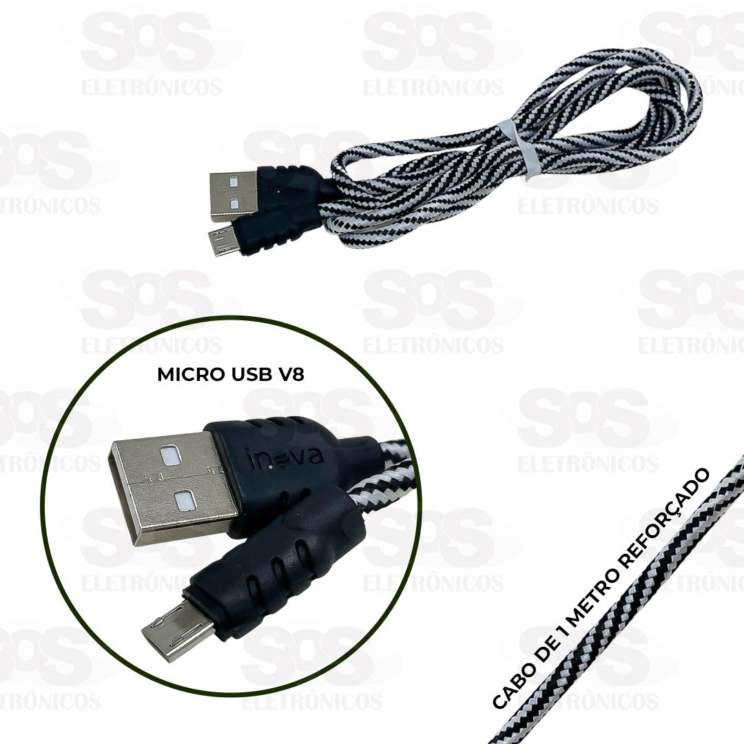 Cabo Micro USB V8 1 Metro Embalagem Econômica Inova CBO-2074D