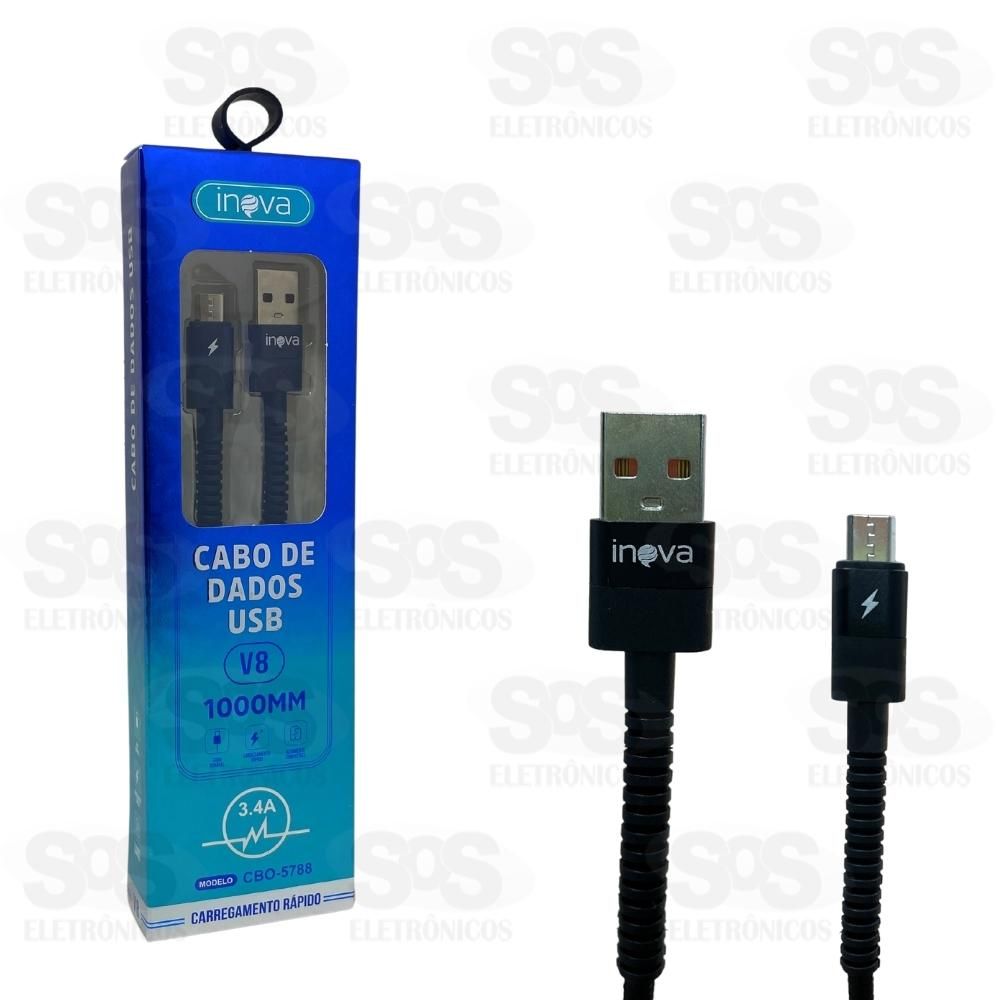 Cabo De Dados Micro USB V8 1 Metro 3.4A Inova CBO-5788