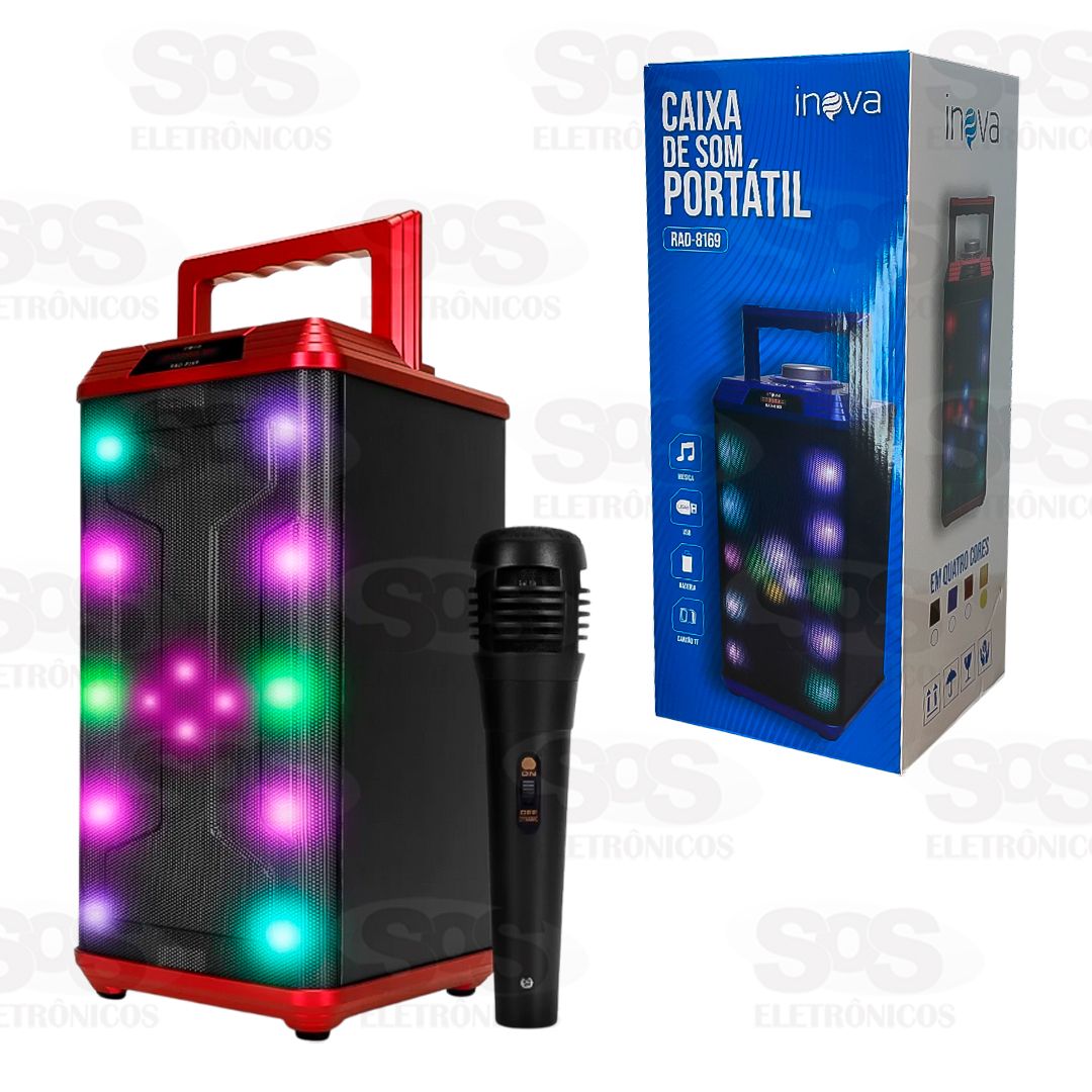 Caixa De Som Sem Fio 20W Inova Com Microfone RAD-8169