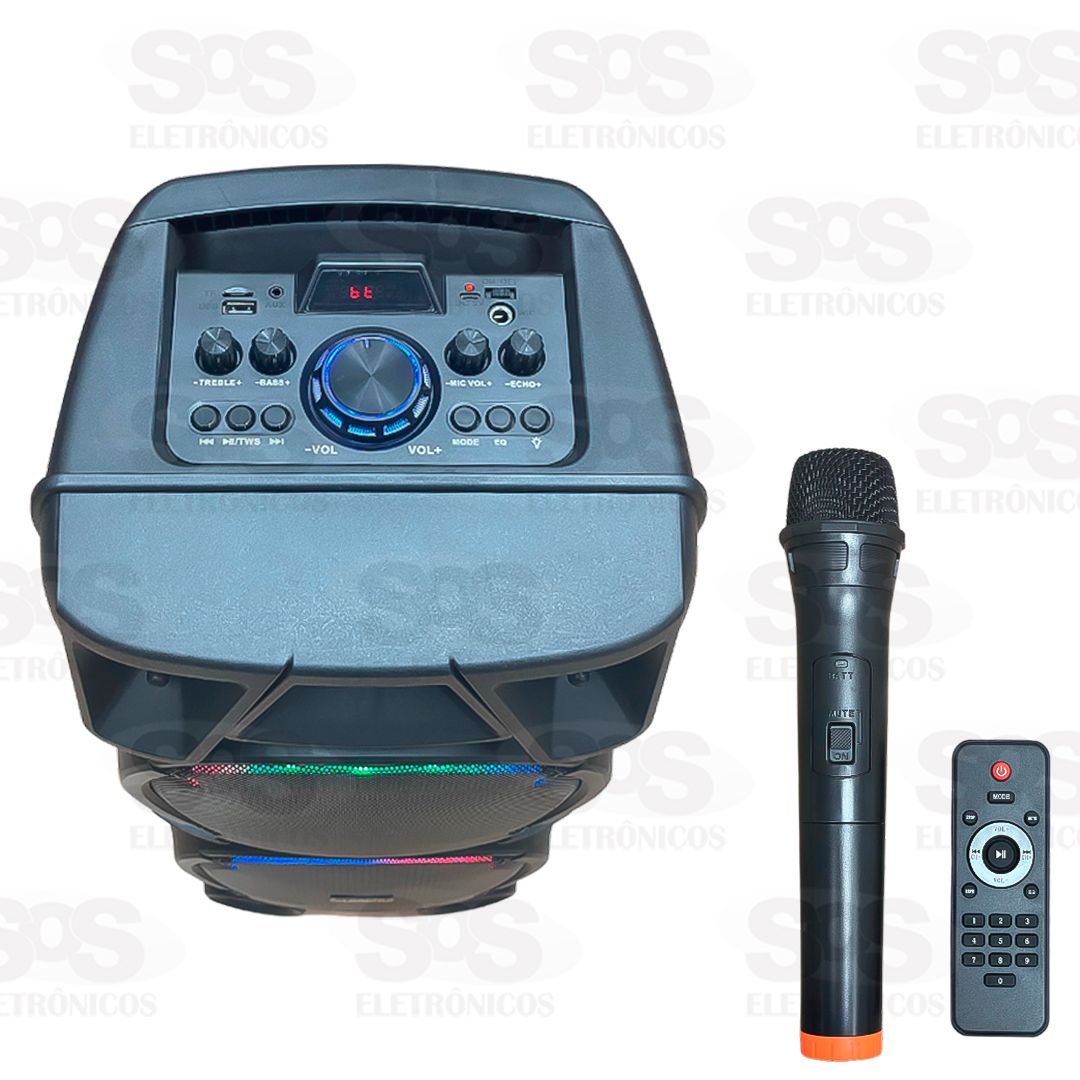 Caixa De Som Bluetooth De Alta Potência Com LED 2x20W ZQS-8210