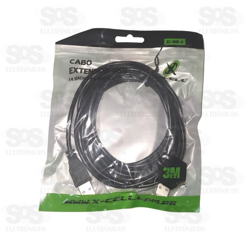 Cabo USB Macho x Macho 3 metros X-cell XC-MM-A