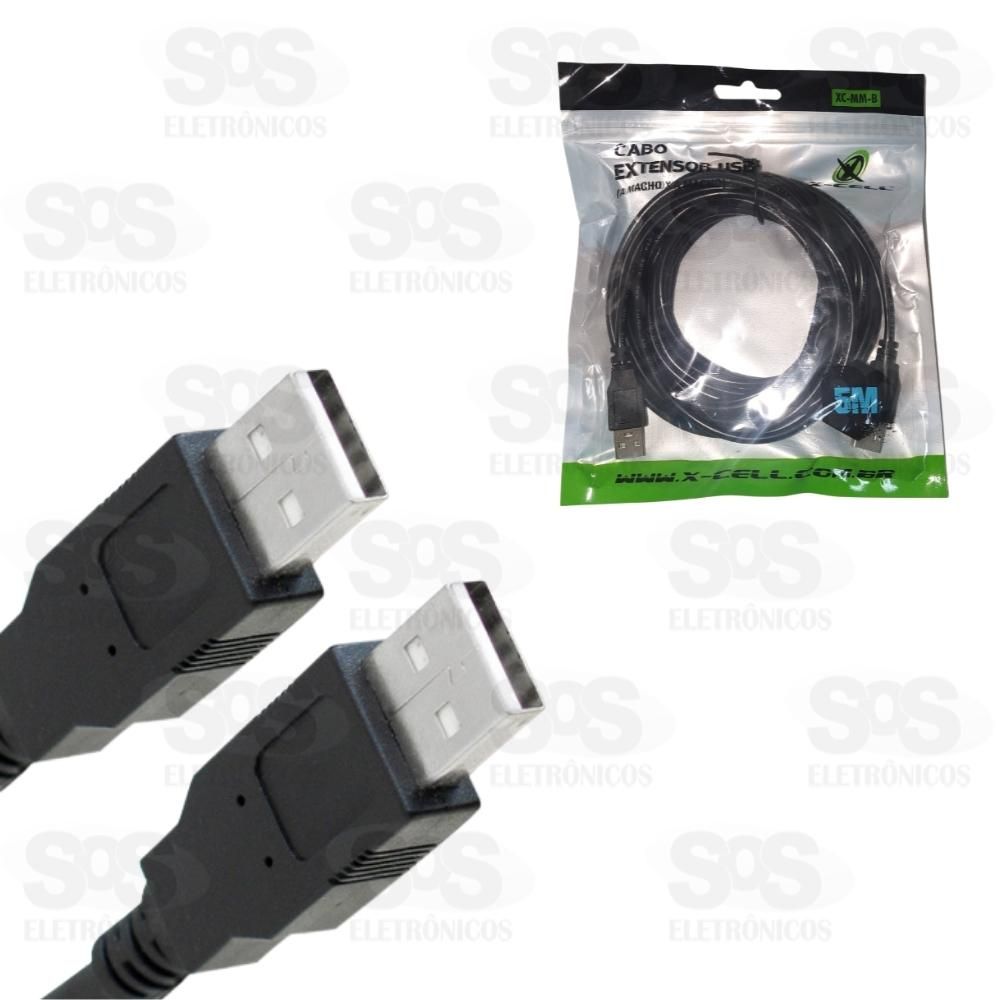 Cabo USB Macho x Macho 5 metros X-cell XC-MM-B