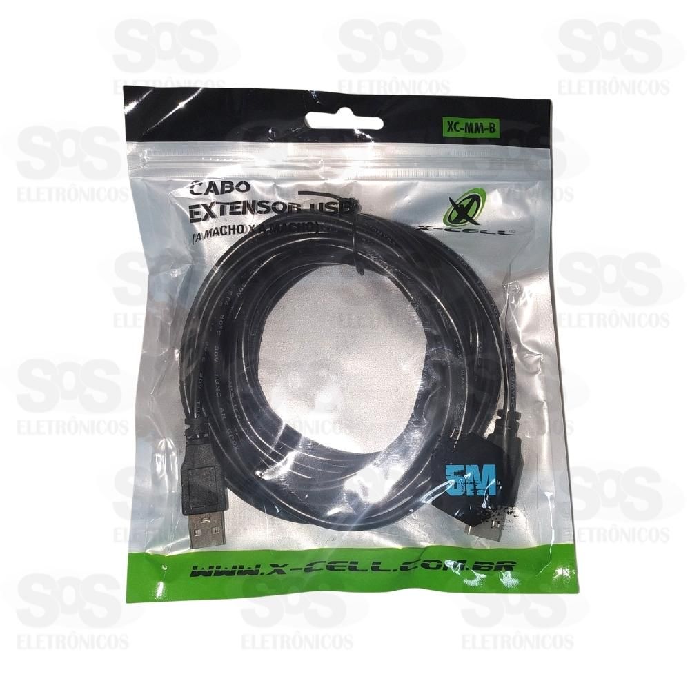 Cabo USB Macho x Macho 5 metros X-cell XC-MM-B