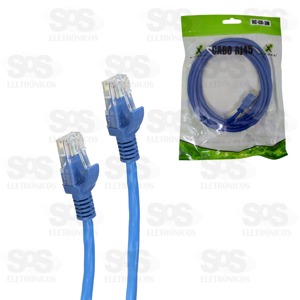 Cabo De Rede 3 Metros RJ45 X-cell XC-CR-3M