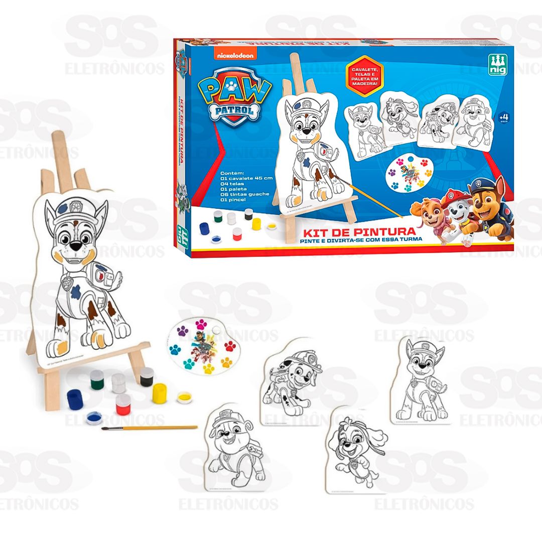 Kit Pintura Patrulha Canina 13 Peças Nig Brinquedos 0680