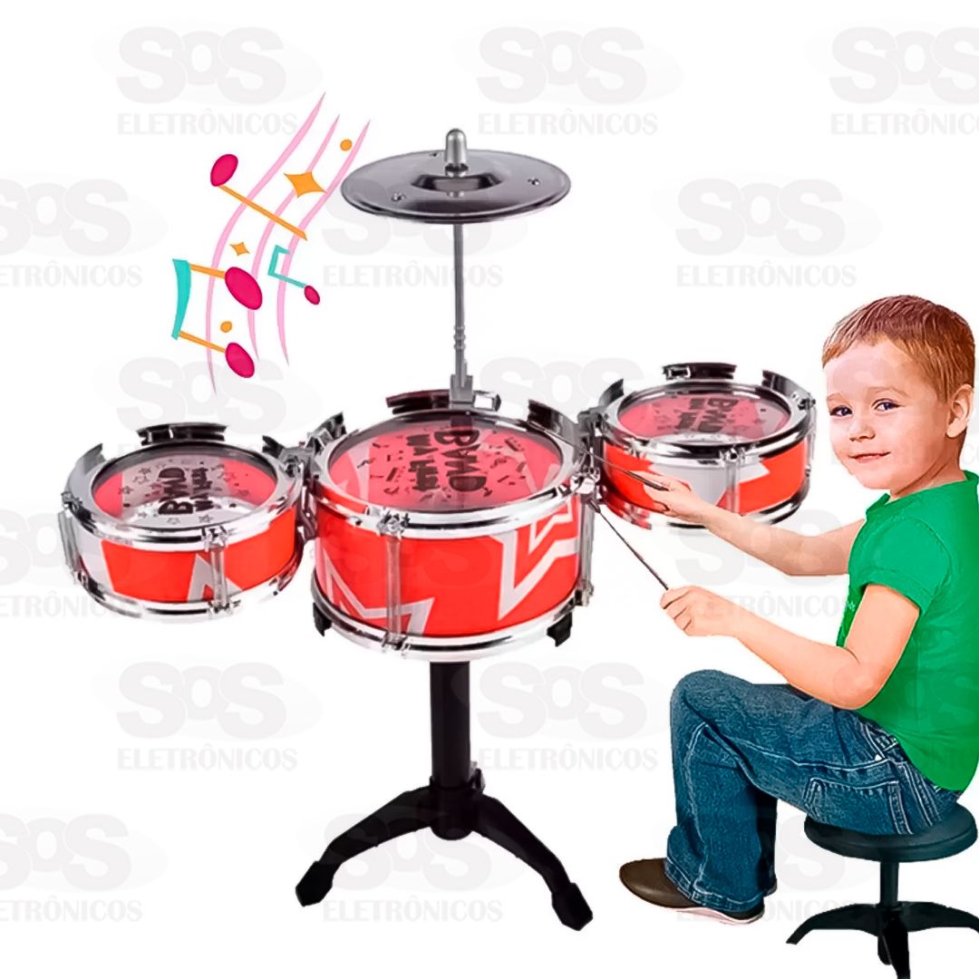 Bateria Infantil Com Banco Toy King TK-1047