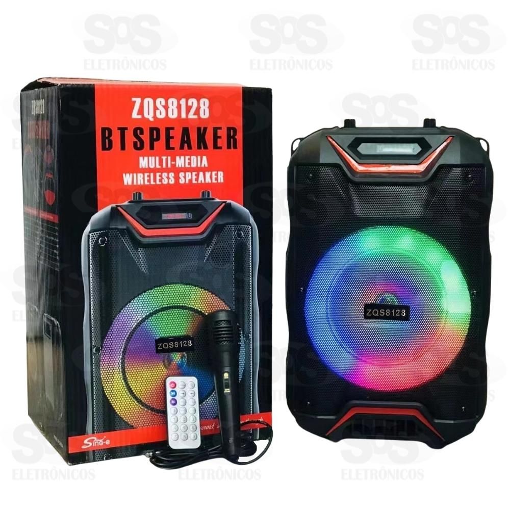 Caixa De Som Bluetooth De Alta Potência Com LED 2x20W ZQS-8211