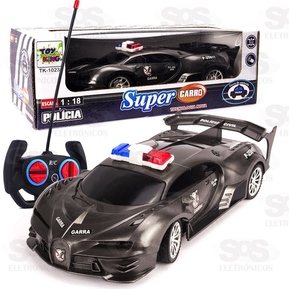 Carro Frota Policial Controle Remoto Toy King tk-1023
