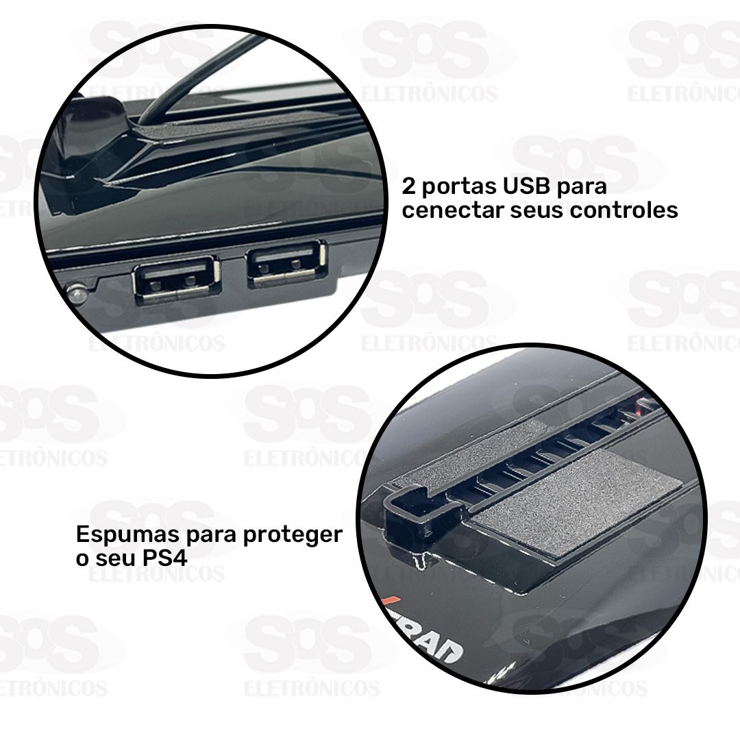 Cooler Para PS4 Slim Com 2 Portas USB Xtrad xd549