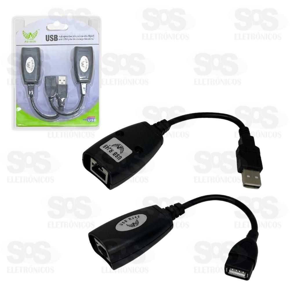 Extensor USB Via Cabo de Rede RJ45 Altomex AU-8806