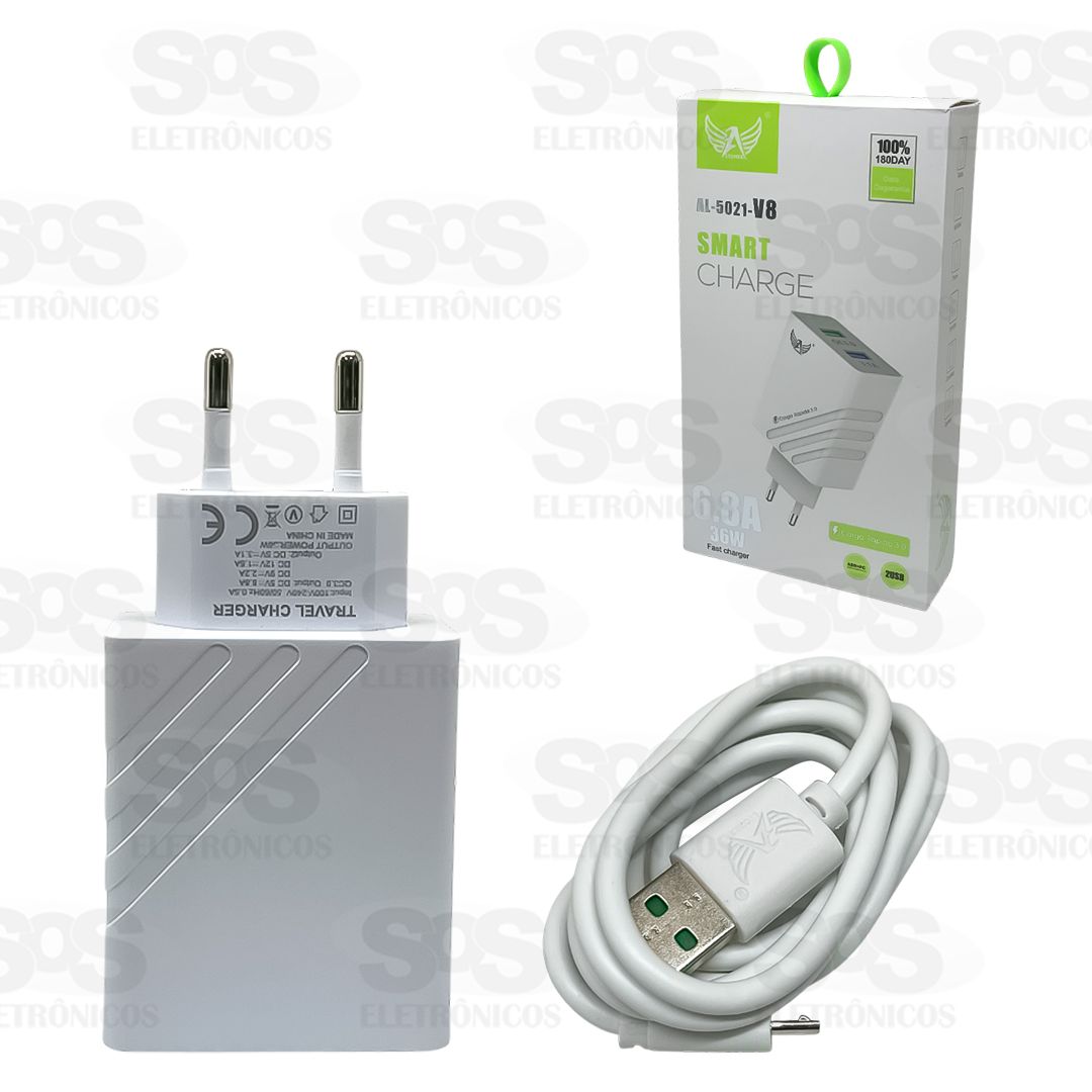 Carregador Rpido Micro USB V8 6.8A 36W AL-5021-V8