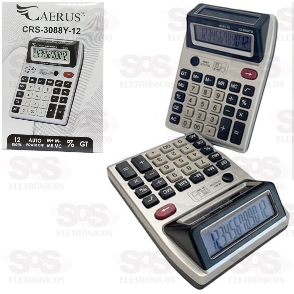 Calculadora 12 Dgitos Com Visor Duplo e Detector De Nota Falsa Caerus crs-3088-12