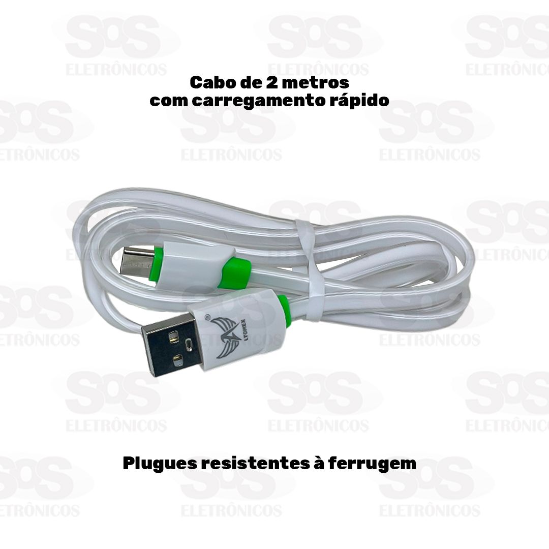 Cabo De Dados Micro USB V8 Turbo 2 Metros Altomex AL-306-V8