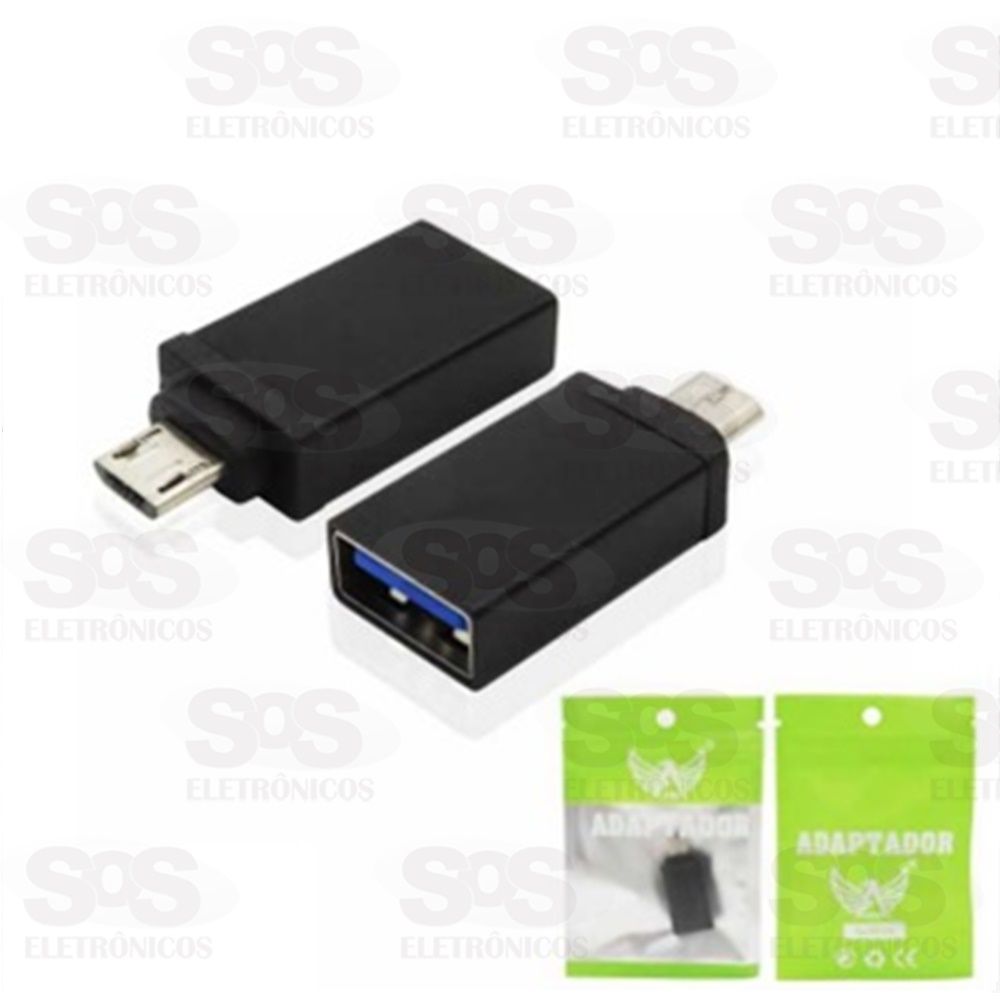 Adaptador OTG Micro USB V8 Para USB 3.0 Fmea Altomex AU-30