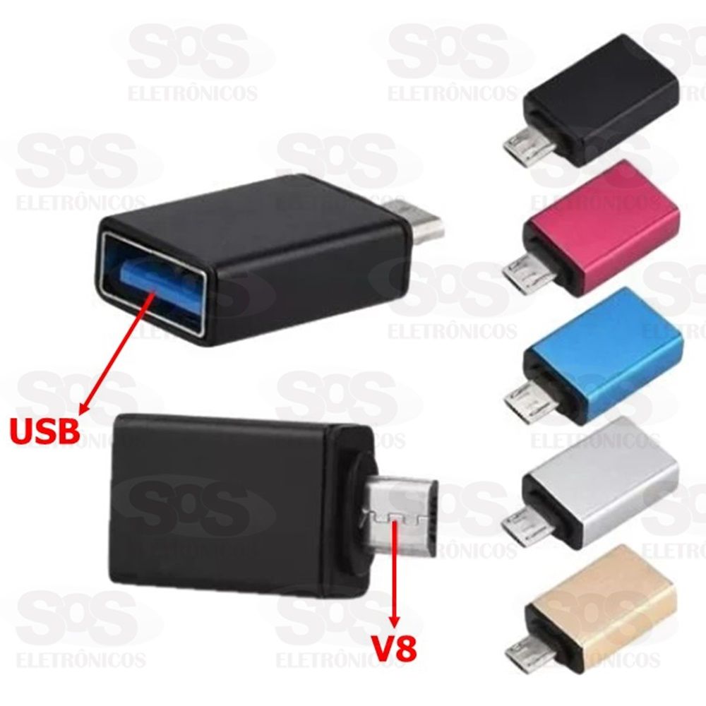 Adaptador OTG Micro USB V8 Para USB 3.0 Fmea Altomex AU-30