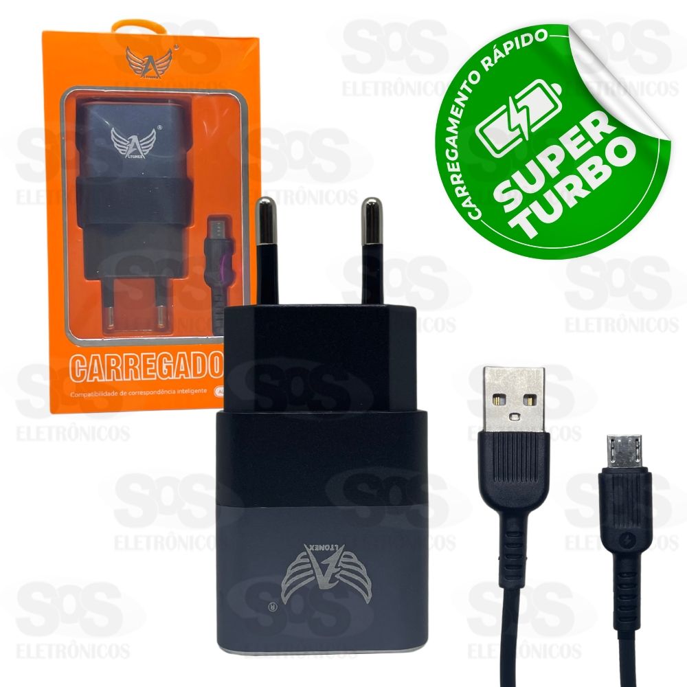 Carregador Extra Rpido 5.1A 2 USB Com Micro USB AL-7702-V8