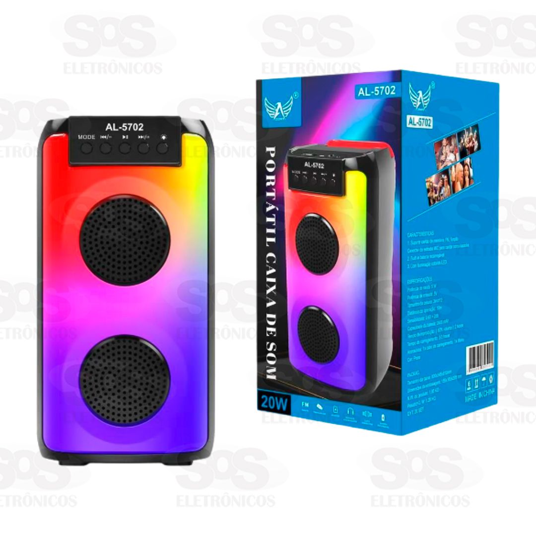 Caixa De Som Bluetooth 10W Iluminao RGB Altomex AL-5702
