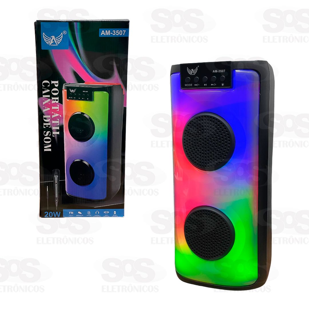 Caixa De Som Sem Fio 10W RGB Altomex AM-3507