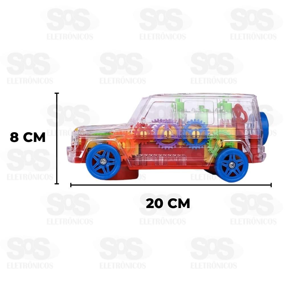 Carro Bate Volta Gear Transparente Com Sons e Luzes Toy King TK-AB3740