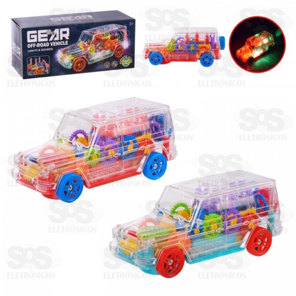 Carro Bate Volta Gear Transparente Com Sons e Luzes Toy King TK-AB3740