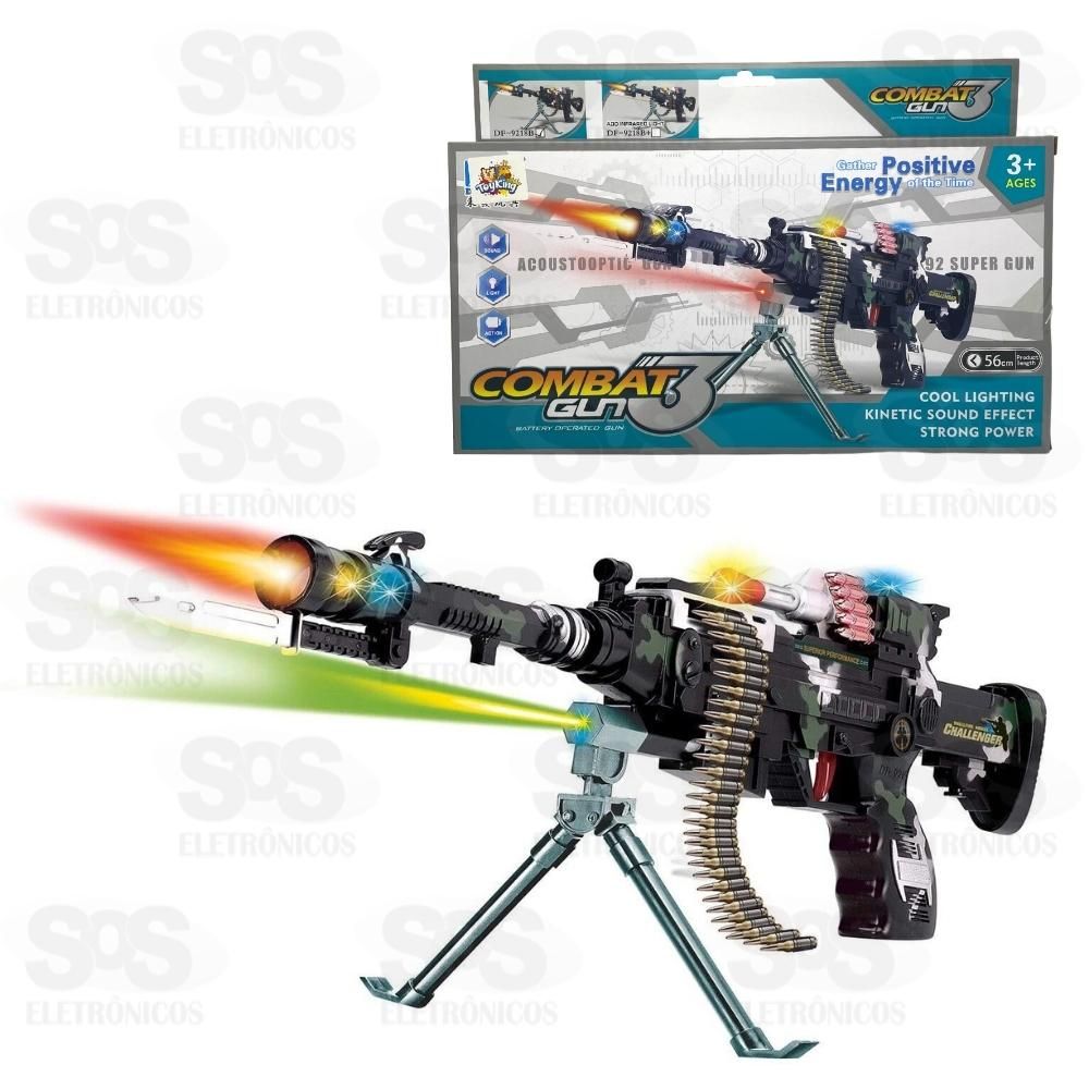 Arma De Combate Com Luzes e Sons Toy King TK-AB3313