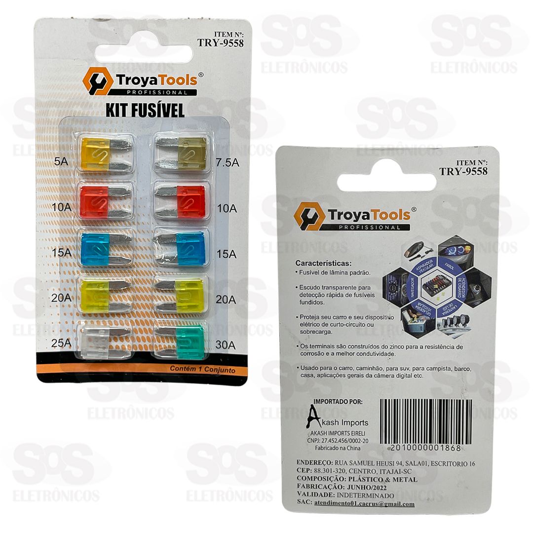 Kit Fusvel Geral Com 10 Unidades Troya Tools TRY-9558