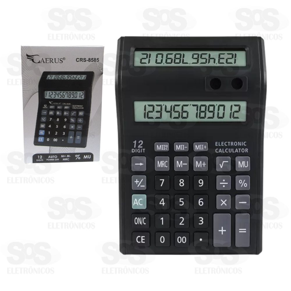 Calculadora de Mesa 12 Dgitos Visor Duplo Caerus CRS-8585