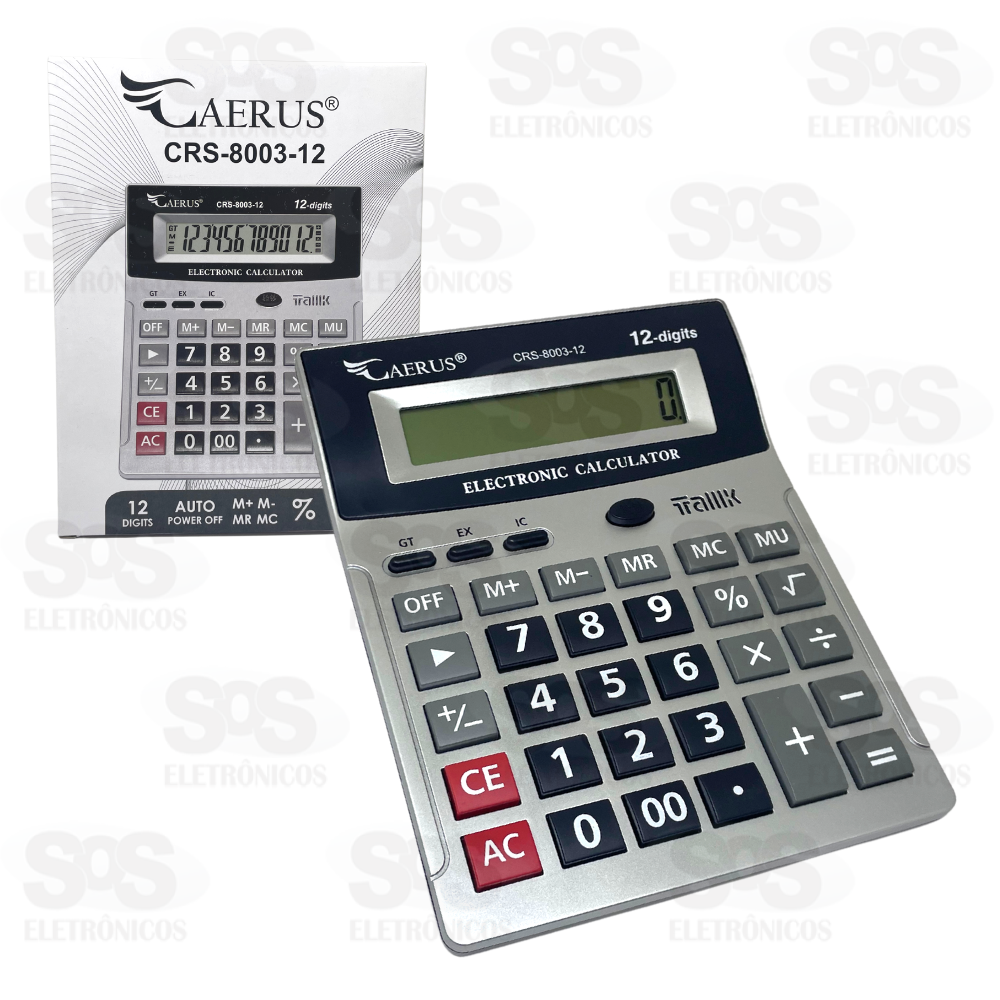 Calculadora 12 Dgitos Com Detector De Nota Falsa Caerus CRS-8003-12