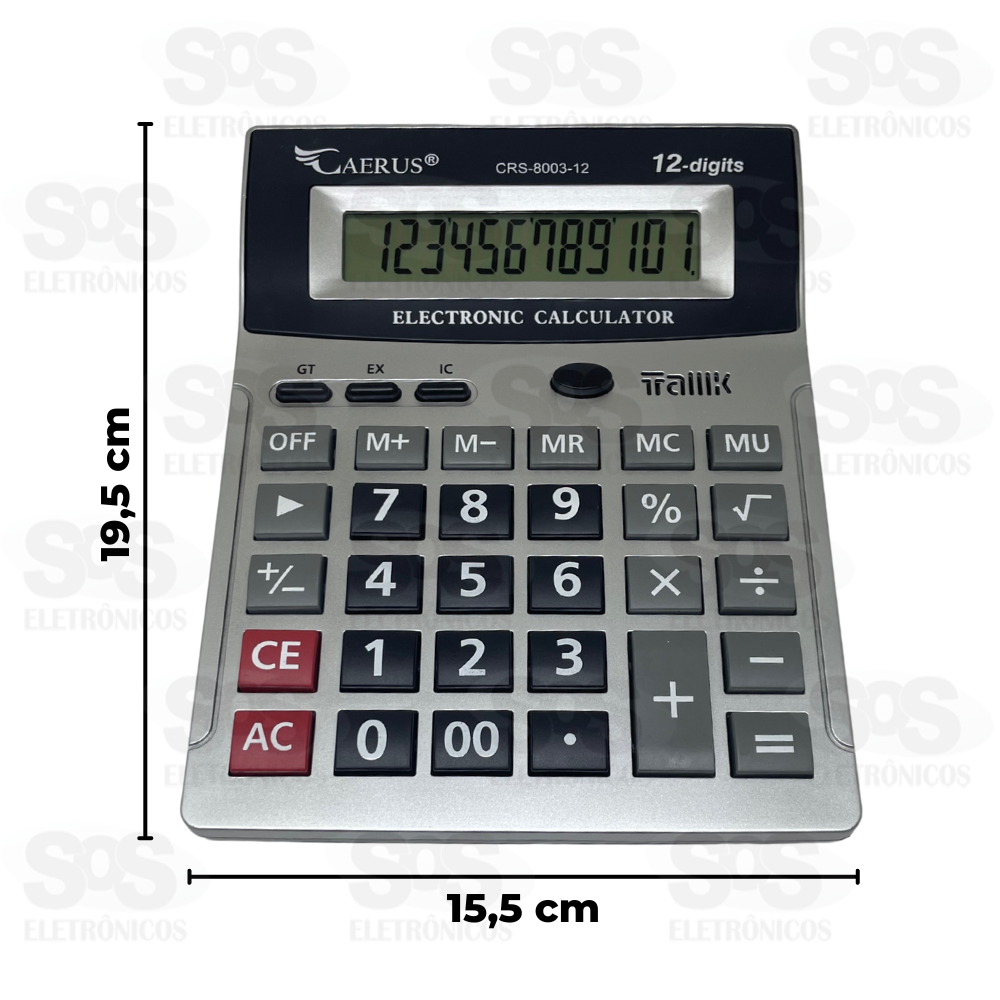 Calculadora 12 Dgitos Com Detector De Nota Falsa Caerus CRS-8003-12