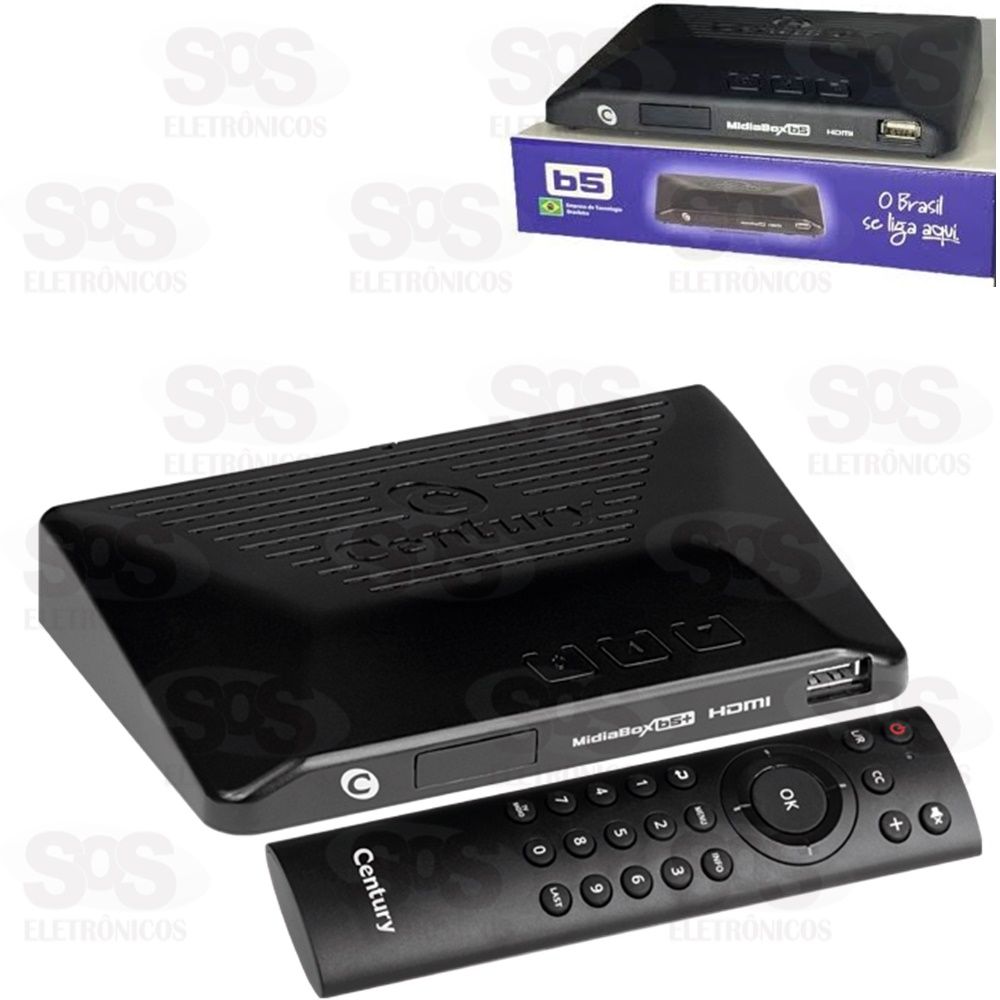 Receptor De Sinal Midia Box B5 Hdtv Sathd Century Sat 