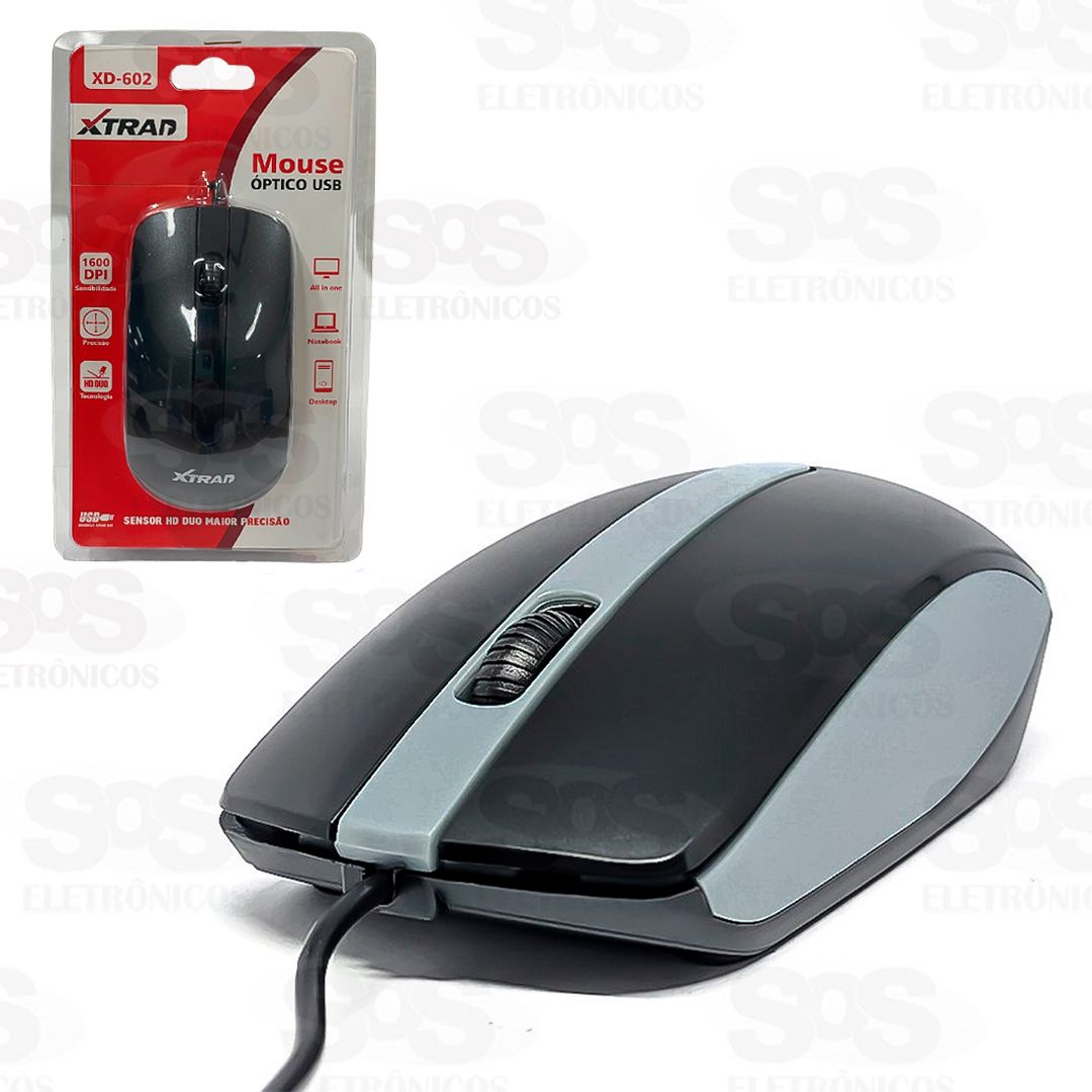 Mouse ptico USB 1600 DPI Xtrad XD-602