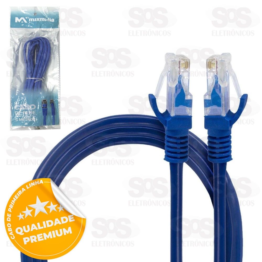 Cabo De Rede Rj45 (LAN) 1,5 Metros Maxmidia