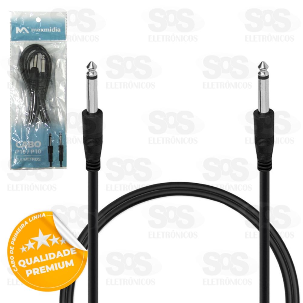 Cabo P10 x P10 1,5 Metros Maxmidia MAX-53506-32