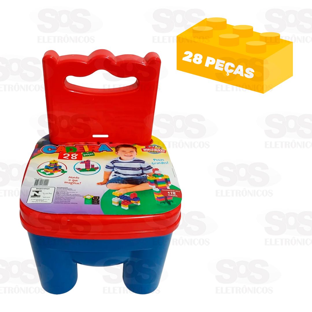 Jogo Bloco De Montar Com 52 Peças Monta Monta Super Fácil