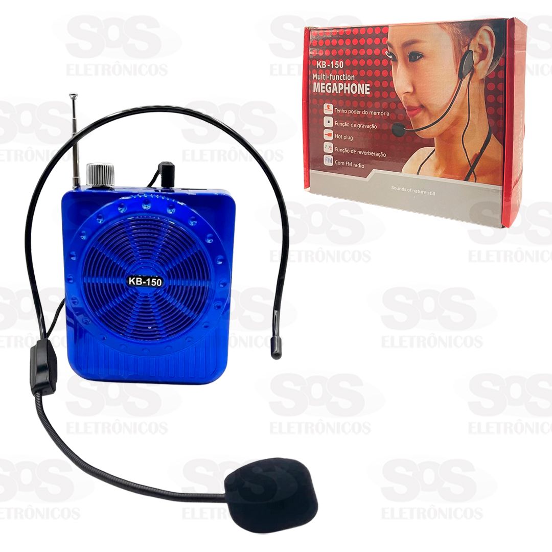 Megafone Amplificador de Voz Com Microfone e Bluetooth / FM KB-150