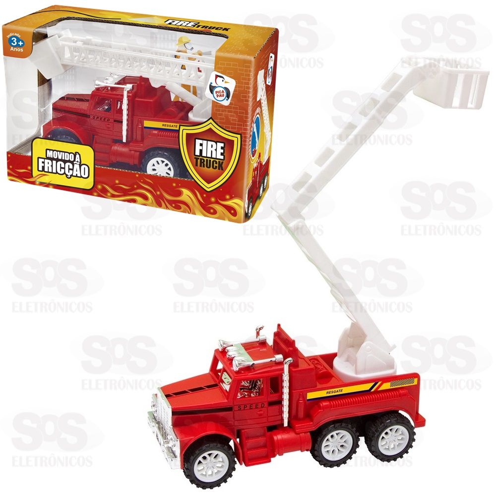 Caminhão Bombeiro de Fricção Fire Truck 3 modelos Pica-Pau 0734