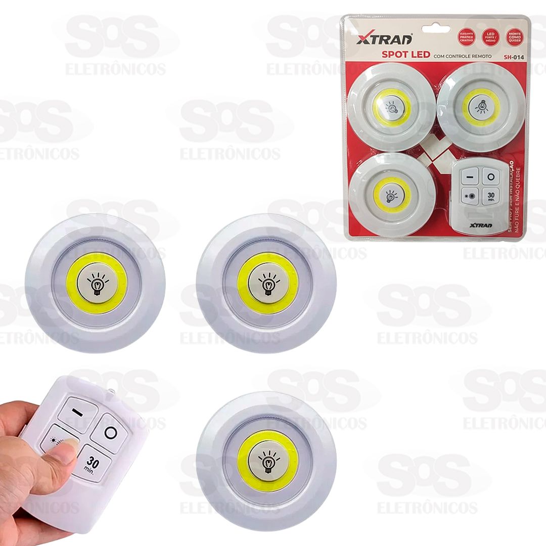 Kit Spot De LED Com Controle Xtrad SH-014