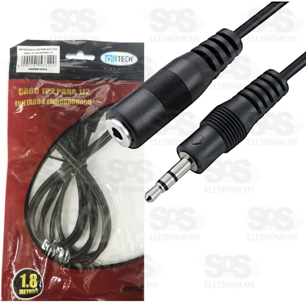 Cabo Extensor P2 Stereo 1,80 Metros Alltech