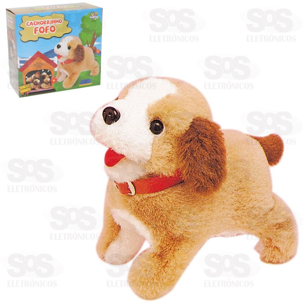 Cachorrinho Pelcia Pula Anda Late e Cambalhota Toy King TK-1018