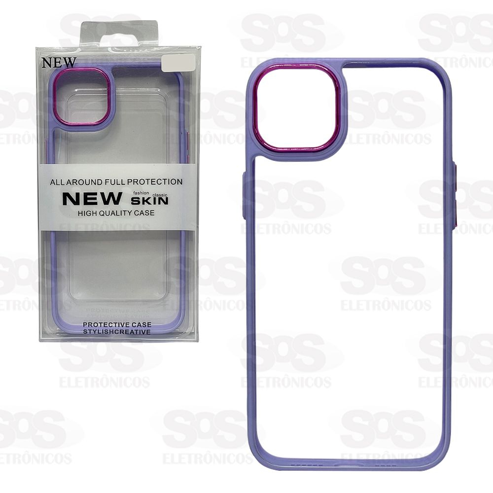 Capa Transparente Borda De Luxo Iphone 14 Plus Cores Sortidas