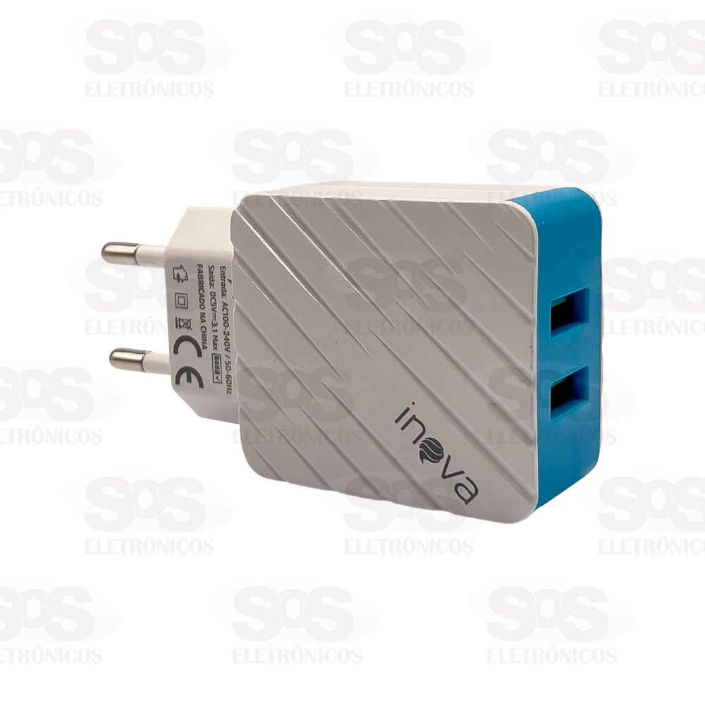 Carregador Rápido 2 USB 3.1A Com Cabo Micro V8 Inova CAR-G5181S