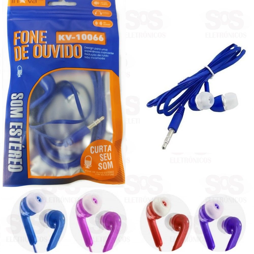 Fone De Ouvido Cores Variadas Inova KV-10066