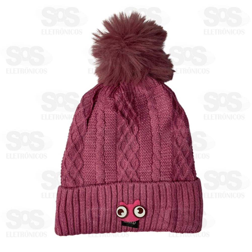 Gorro Infantil Corujinha Croch Com Forro E Pompom B-22