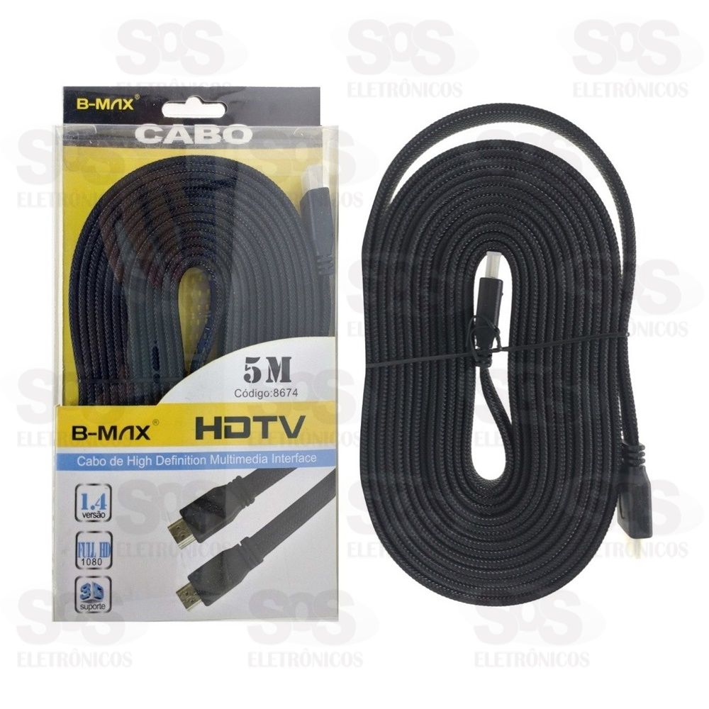 Cabo HDMI 3D 4K 5 Metros Blindado B-max BM8674
