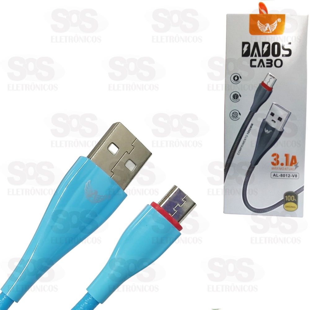 Cabo De Dados e Carregamento Micro USB V8 3.1A Altomex AL-8012-V8