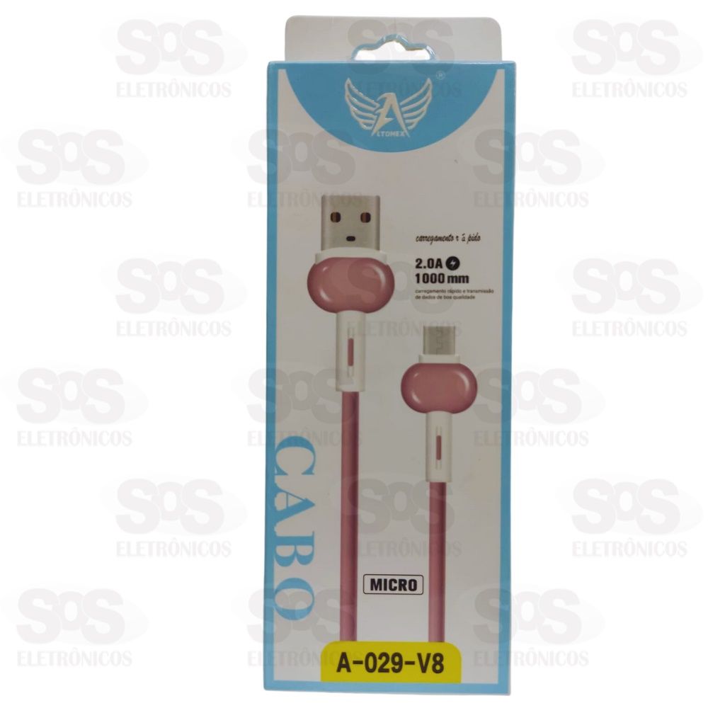 Cabo Micro USB V8 2.0A Com 1Metro Altomex A-029-V8