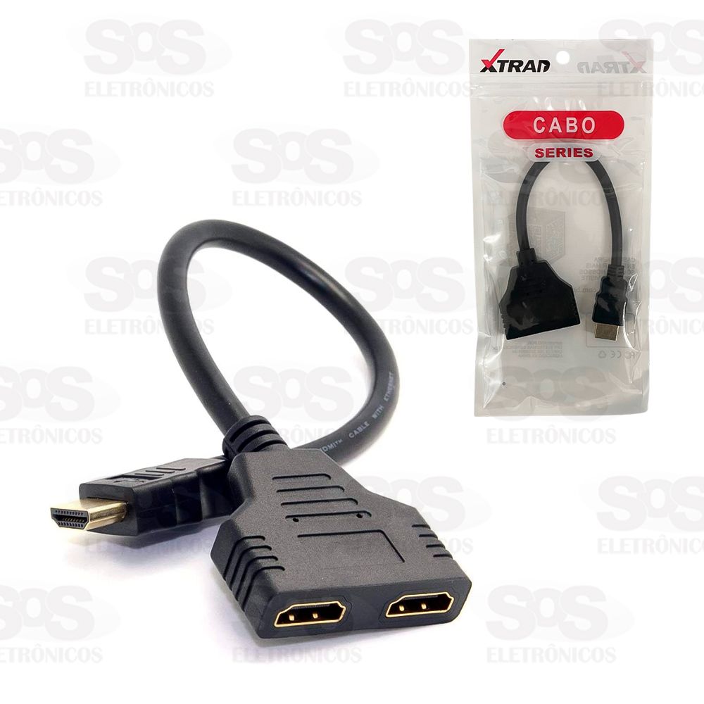 Cabo Duplicador HDMI Macho x 2 Sadas Fmea HDMI Xtrad XT-2010