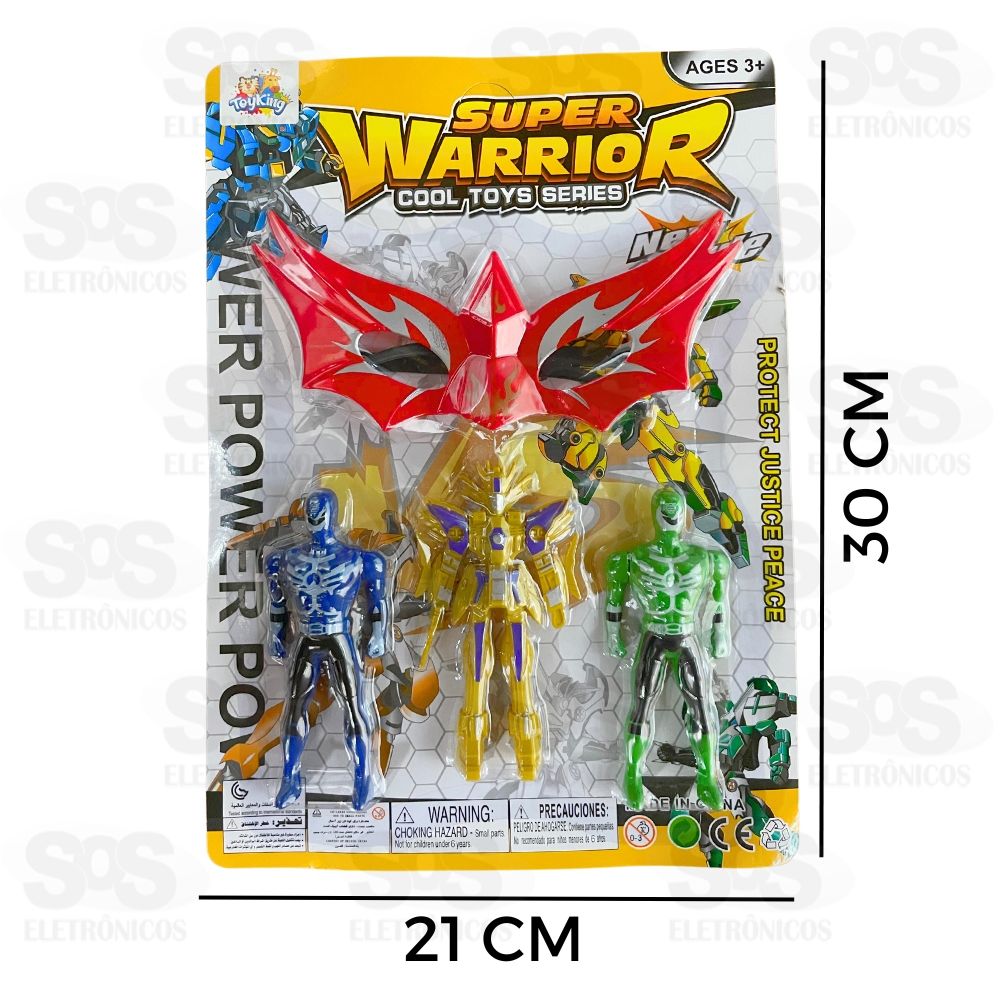 Kit Super Heris Super Warrior Com Mscara Toy King TK-AB4726