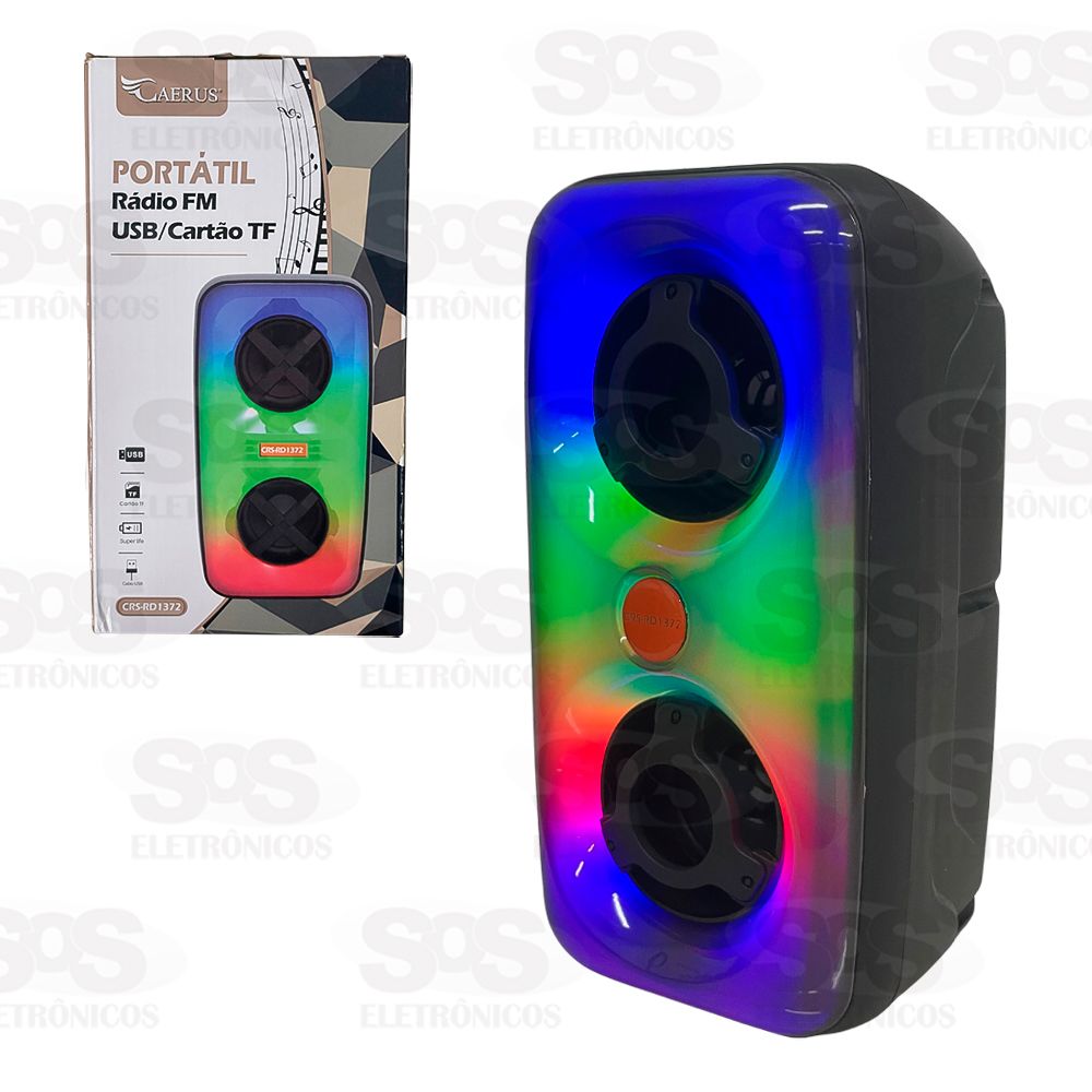 Caixa De Som Bluetooth Porttil LED RGB Caerus CRS-RD1372