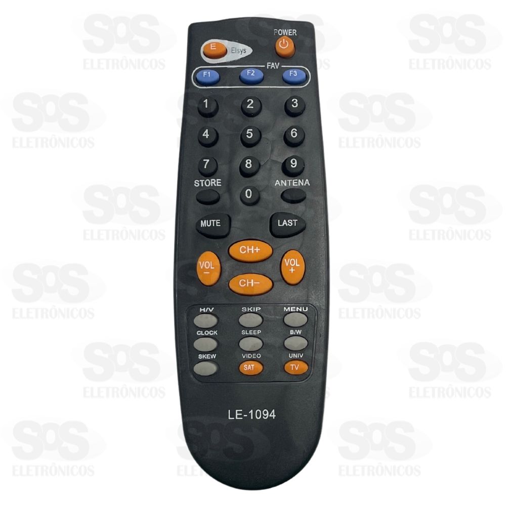 Controle Remoto Vision Sat e Elsys Preto LE-1094